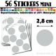56 Ronds 2,8 cm - Stickers mini gommettes