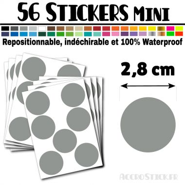 56 Ronds 2,8 cm - Stickers mini gommettes