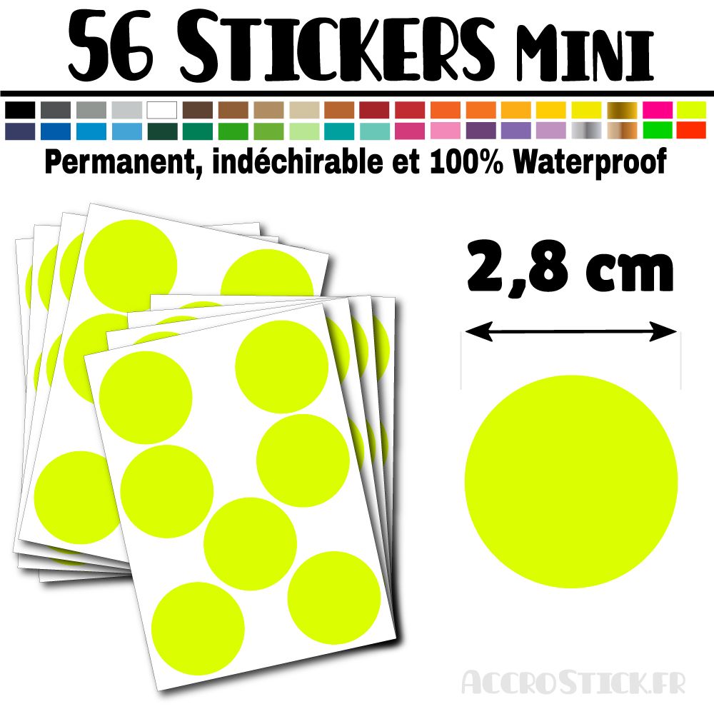 56 Ronds 2,8 cm - Stickers mini gommettes 56 Ronds 2,8 cm - Stickers mini gommettes