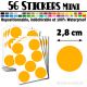 56 Ronds 2,8 cm - Stickers mini gommettes
