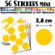 56 Ronds 2,8 cm - Stickers mini gommettes
