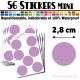 56 Ronds 2,8 cm - Stickers mini gommettes