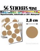 56 Ronds 2,8 cm - Stickers mini gommettes