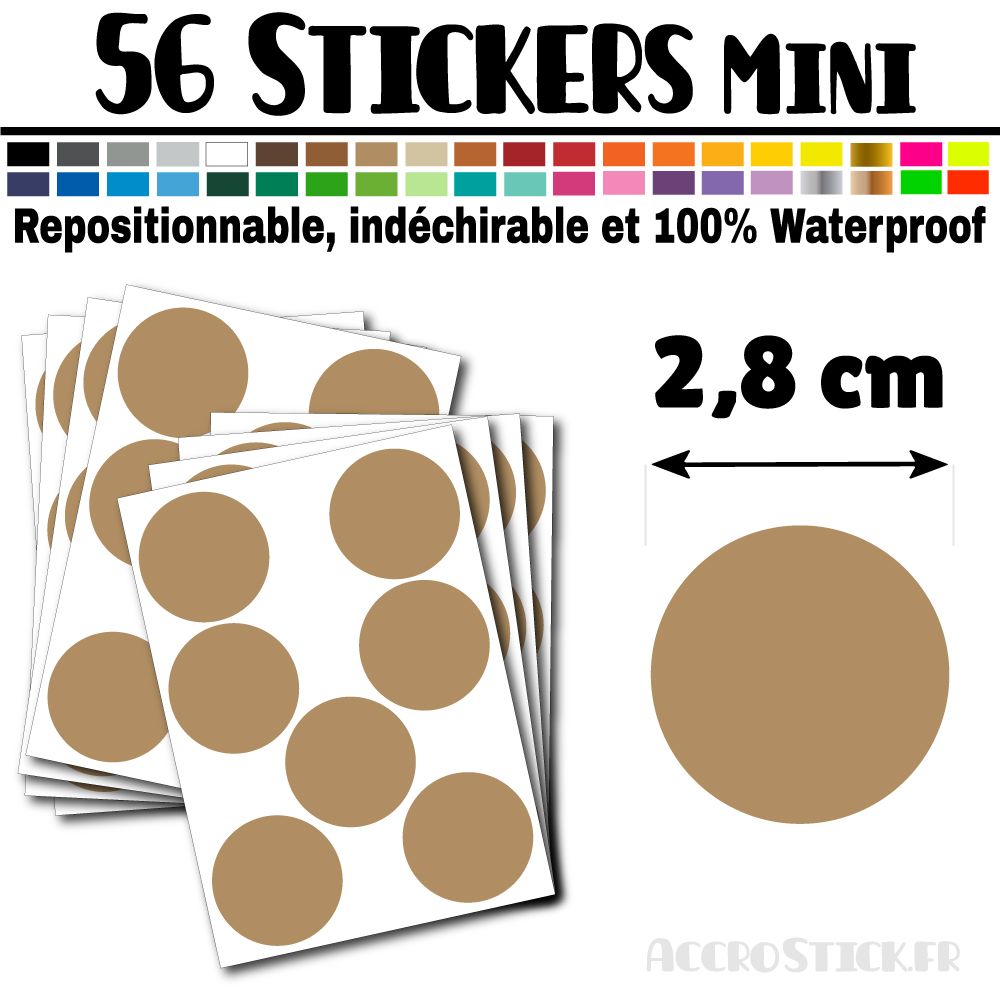 56 Ronds 2,8 cm - Stickers mini gommettes 56 Ronds 2,8 cm - Stickers mini gommettes