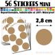 56 Ronds 2,8 cm - Stickers mini gommettes