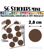 56 Ronds 2,8 cm - Stickers mini gommettes