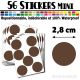 56 Ronds 2,8 cm - Stickers mini gommettes