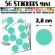 56 Ronds 2,8 cm - Stickers mini gommettes