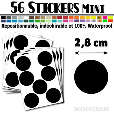 56 Ronds 2,8 cm - Stickers mini gommettes
