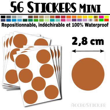 56 Ronds 2,8 cm - Stickers mini gommettes