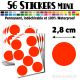 56 Ronds 2,8 cm - Stickers mini gommettes