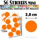 56 Ronds 2,8 cm - Stickers mini gommettes