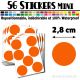 56 Ronds 2,8 cm - Stickers mini gommettes
