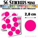 56 Ronds 2,8 cm - Stickers mini gommettes