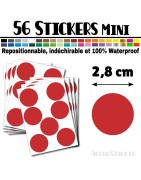 56 Ronds 2,8 cm - Stickers mini gommettes
