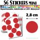 56 Ronds 2,8 cm - Stickers mini gommettes