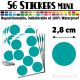 56 Ronds 2,8 cm - Stickers mini gommettes