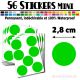 56 Ronds 2,8 cm - Stickers mini gommettes