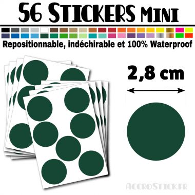 56 Ronds 2,8 cm - Stickers mini gommettes