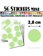 56 Ronds 2,8 cm - Stickers mini gommettes