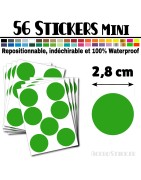 56 Ronds 2,8 cm - Stickers mini gommettes