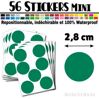 56 Ronds 2,8 cm - Stickers mini gommettes