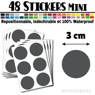 48 Ronds 3 cm - Stickers mini gommettes