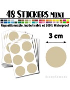 48 Ronds 3 cm - Stickers mini gommettes