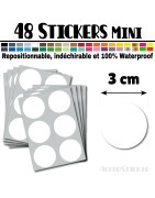 48 Ronds 3 cm - Stickers mini gommettes