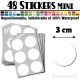 48 Ronds 3 cm - Stickers mini gommettes