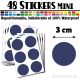 48 Ronds 3 cm - Stickers mini gommettes