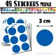 48 Ronds 3 cm - Stickers mini gommettes