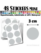 48 Ronds 3 cm - Stickers mini gommettes
