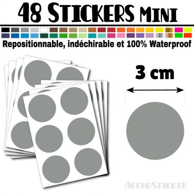 48 Ronds 3 cm - Stickers mini gommettes