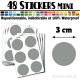 48 Ronds 3 cm - Stickers mini gommettes