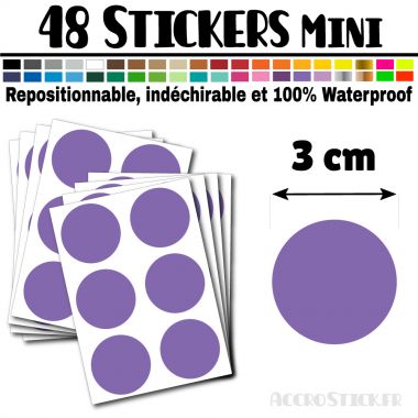 48 Ronds 3 cm - Stickers mini gommettes