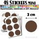 48 Ronds 3 cm - Stickers mini gommettes