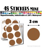 48 Ronds 3 cm - Stickers mini gommettes