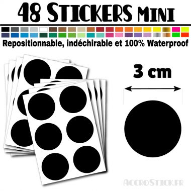 48 Ronds 3 cm - Stickers mini gommettes