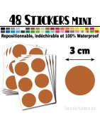 48 Ronds 3 cm - Stickers mini gommettes