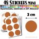 48 Ronds 3 cm - Stickers mini gommettes