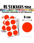 48 Ronds 3 cm - Stickers mini gommettes