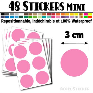 48 Ronds 3 cm - Stickers mini gommettes