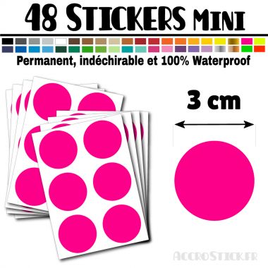 48 Ronds 3 cm - Stickers mini gommettes