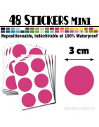 48 Ronds 3 cm - Stickers mini gommettes