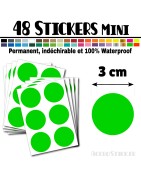 48 Ronds 3 cm - Stickers mini gommettes