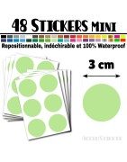 48 Ronds 3 cm - Stickers mini gommettes