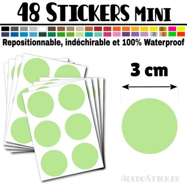 48 Ronds 3 cm - Stickers mini gommettes