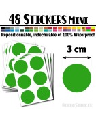 48 Ronds 3 cm - Stickers mini gommettes