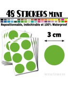 48 Ronds 3 cm - Stickers mini gommettes